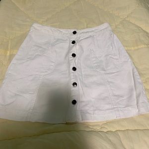 White A-Line Denim Skirt